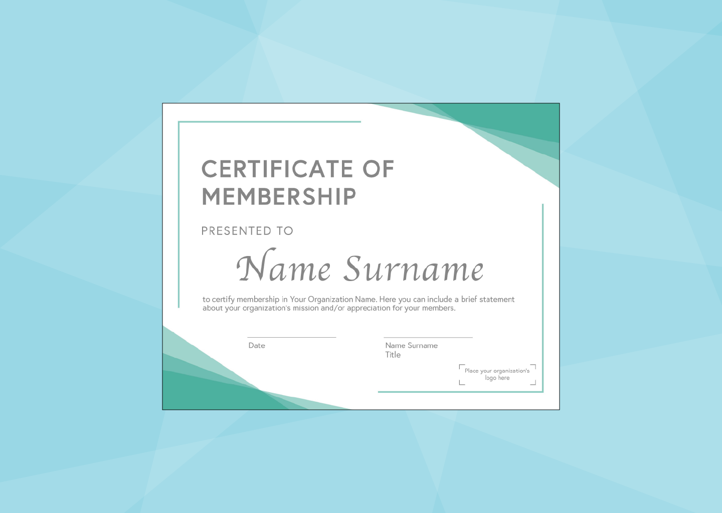 word template certificate